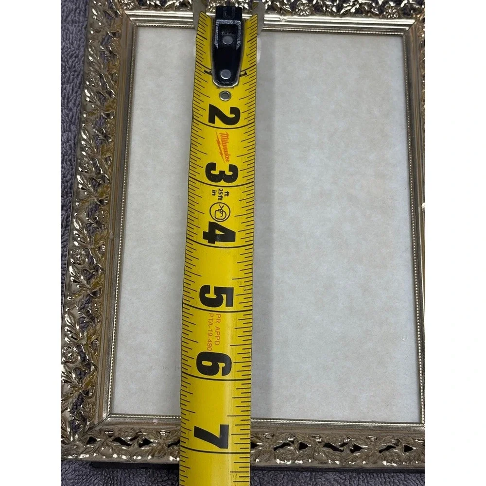 Vintage Ornate Gold Tone 4x6 Picture Frame Floral Filigree Tabletop Display